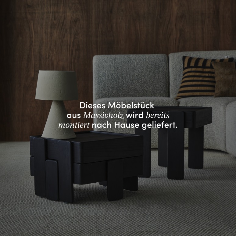 Nido - Schwarze, stapelbare Ablagetische aus massivem Mangoholz