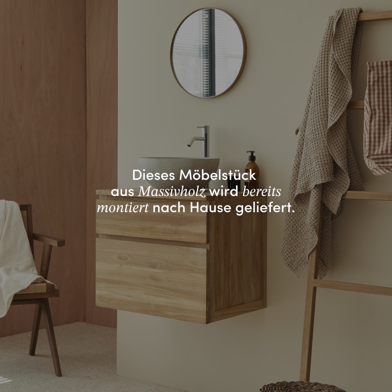 Jacob - Waschtischunterschrank aus massivem Teakholz 60 cm