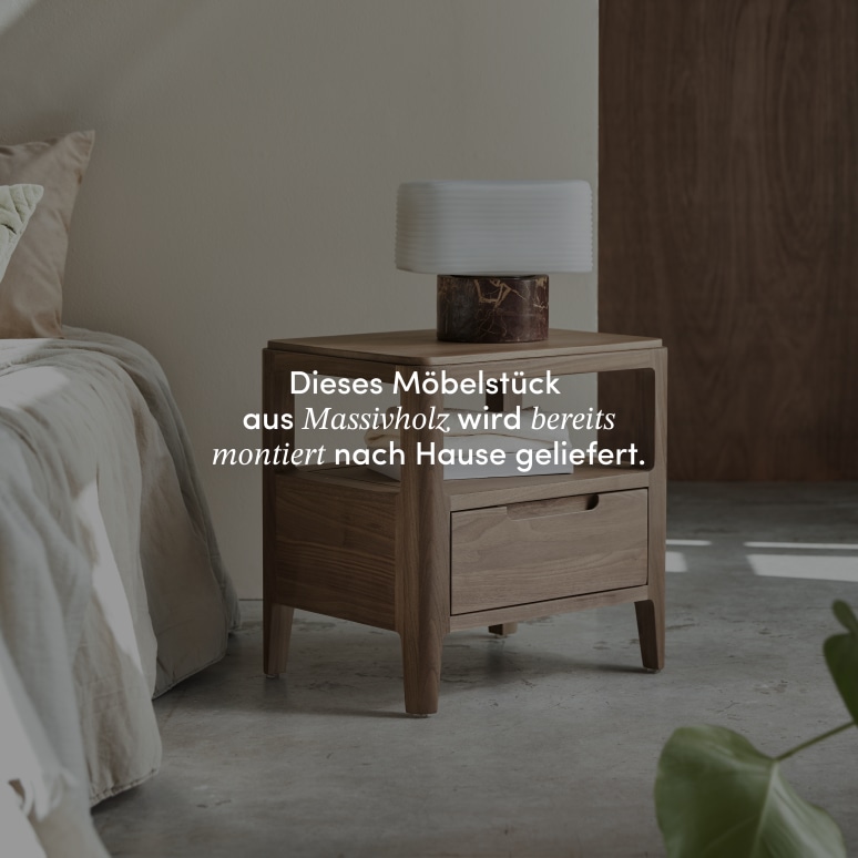 Arto - Nachttisch aus massivem Nussbaumholz mit einer Schublade