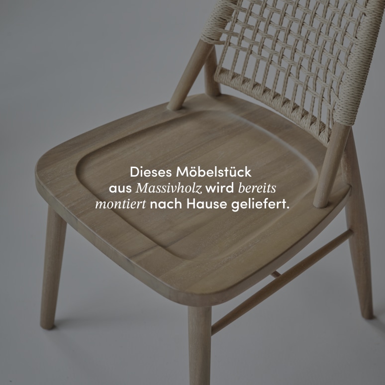 Arturo - Stuhl aus massivem Akazienholz und Gewebe