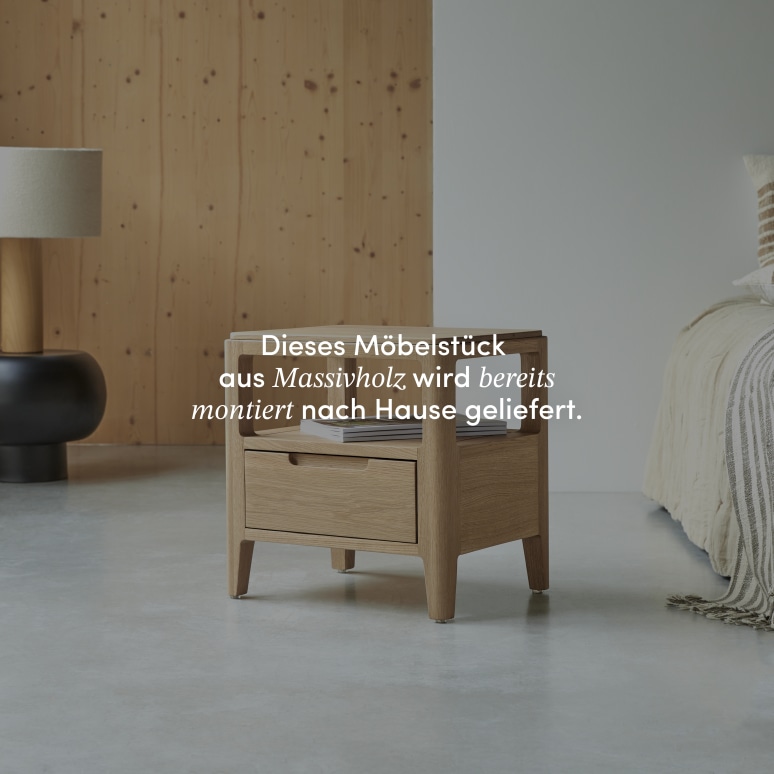 Arto - Nachttisch aus massiver Eiche mit 1 Schublade