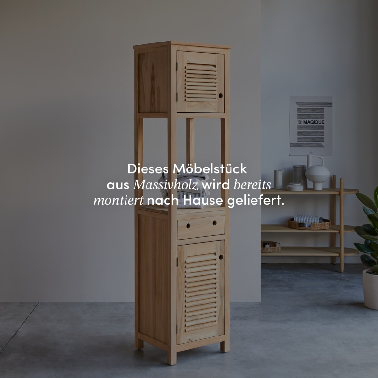 Coline - Hochschrank aus massivem Teakholz