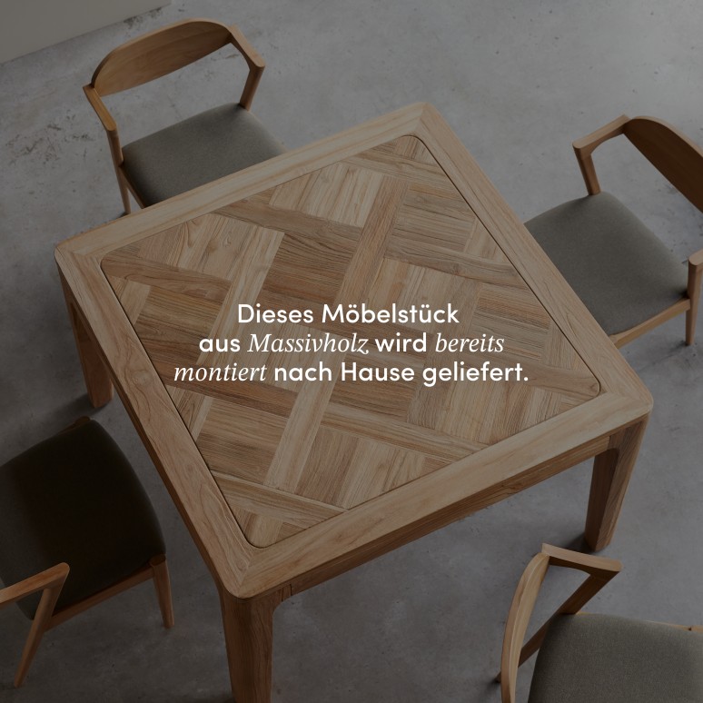 Ruth - Esstisch aus massivem, recyceltem Teakholz 4–6 Personen