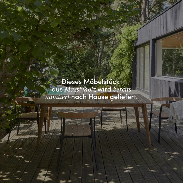 Katrine - Gartentisch aus massivem, recyceltem Teakholz, 6–8 Pers.