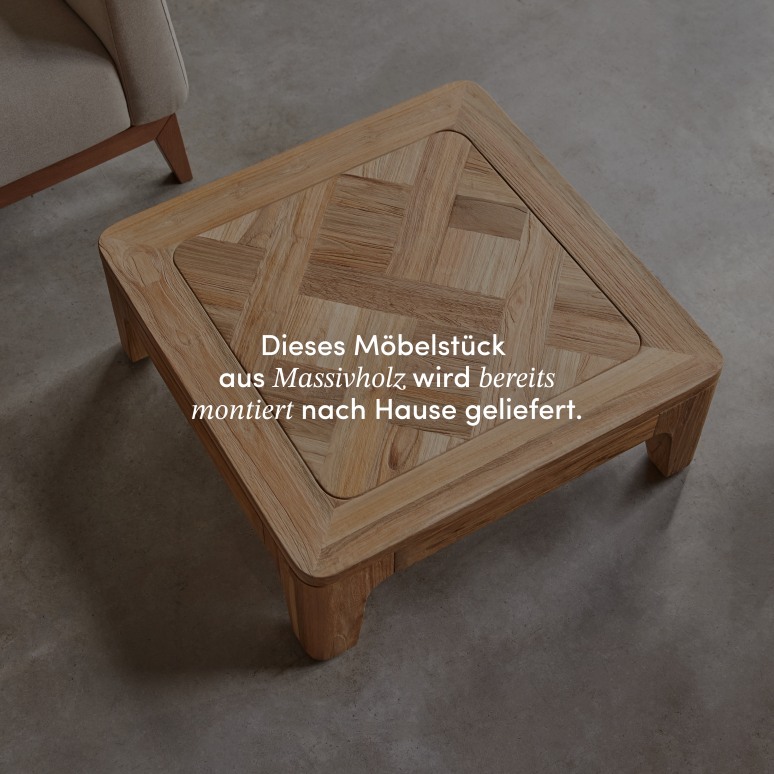Ruth - Quadratischer Couchtisch aus massivem, recyceltem Teakholz