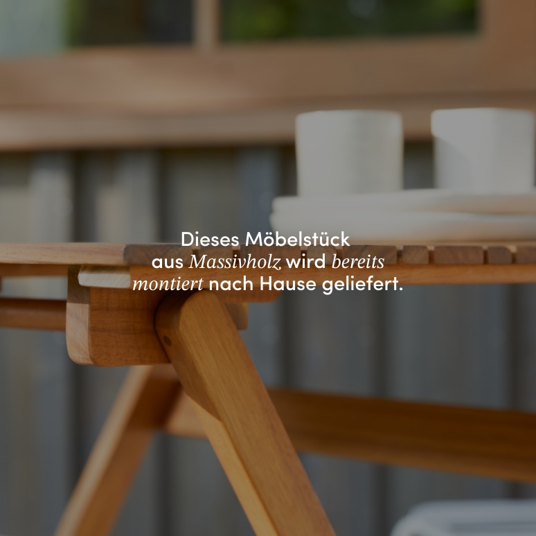 Bistro - Outdoor Gartenmöbel Set aus massiver Akazie und Metall, 2 Stühle