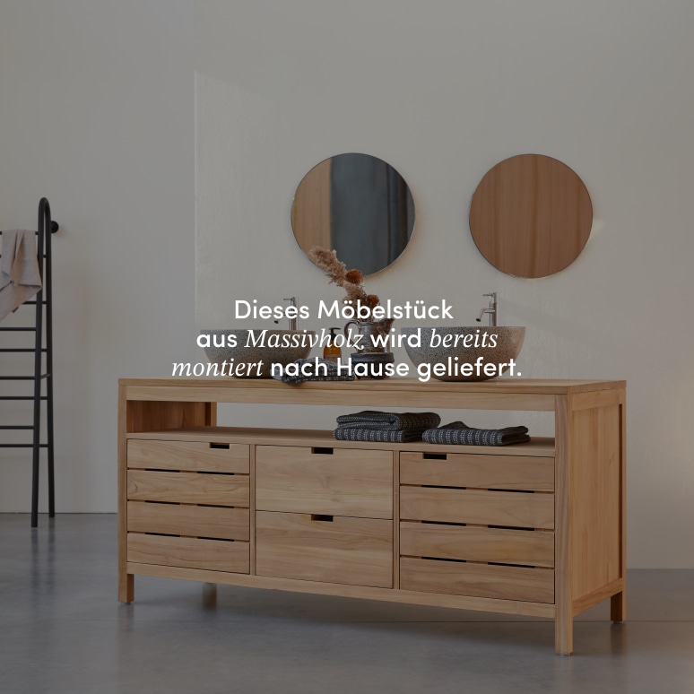 Serena - Waschtischunterschrank aus massivem Teakholz 165 cm