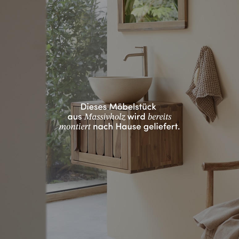 Lila - Badezimmermöbel aus massiver Akazie 50cm