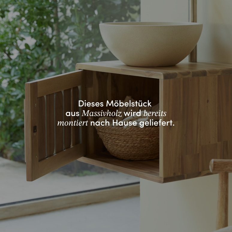 Lila - Badezimmermöbel aus massiver Akazie 50cm