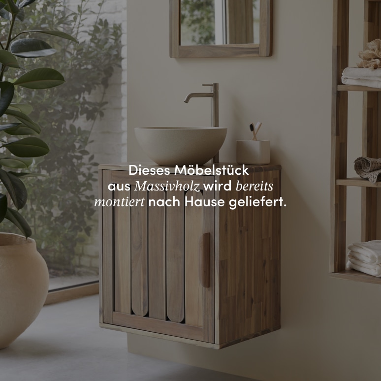 Lila - Badezimmermöbel aus massiver Akazie 60cm