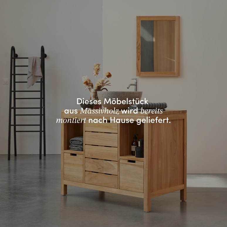 Serena - Waschtischunterschrank aus massivem Teakholz 100 cm