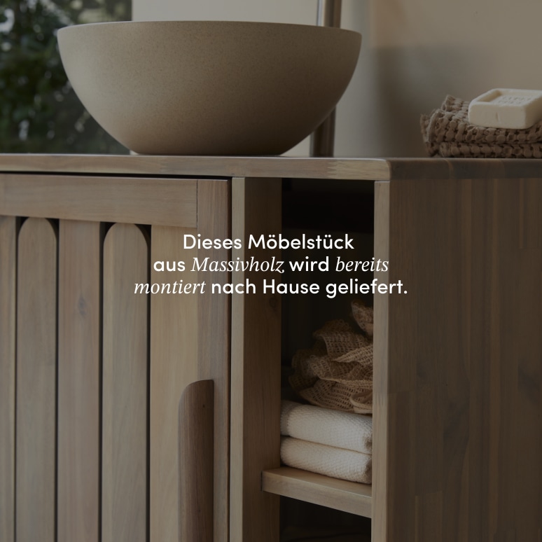 Lila - Badezimmermöbel aus massiver Akazie 80cm
