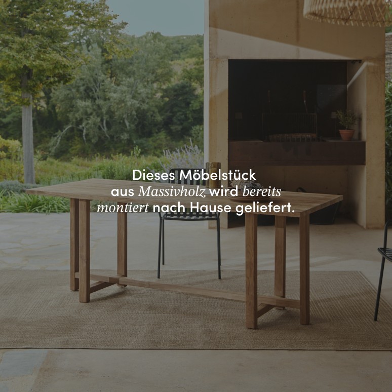 Antonia - Gartentisch aus massivem, recyceltem Teakholz, 6-8 Pers.