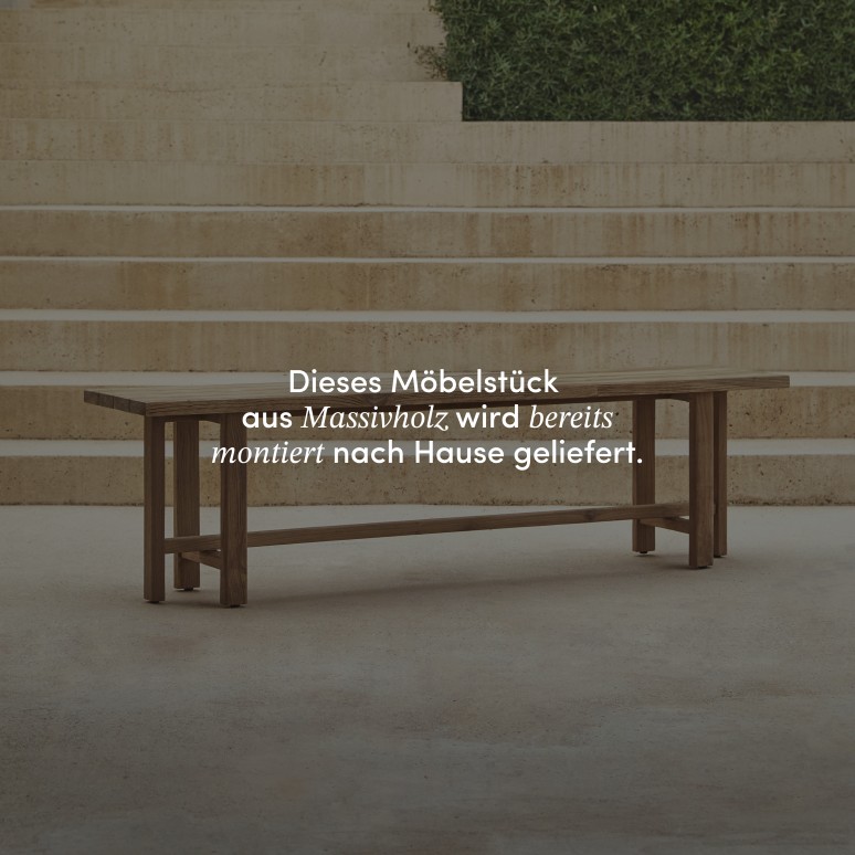 Antonia - Gartenbank aus massivem, recyceltem Teakholz