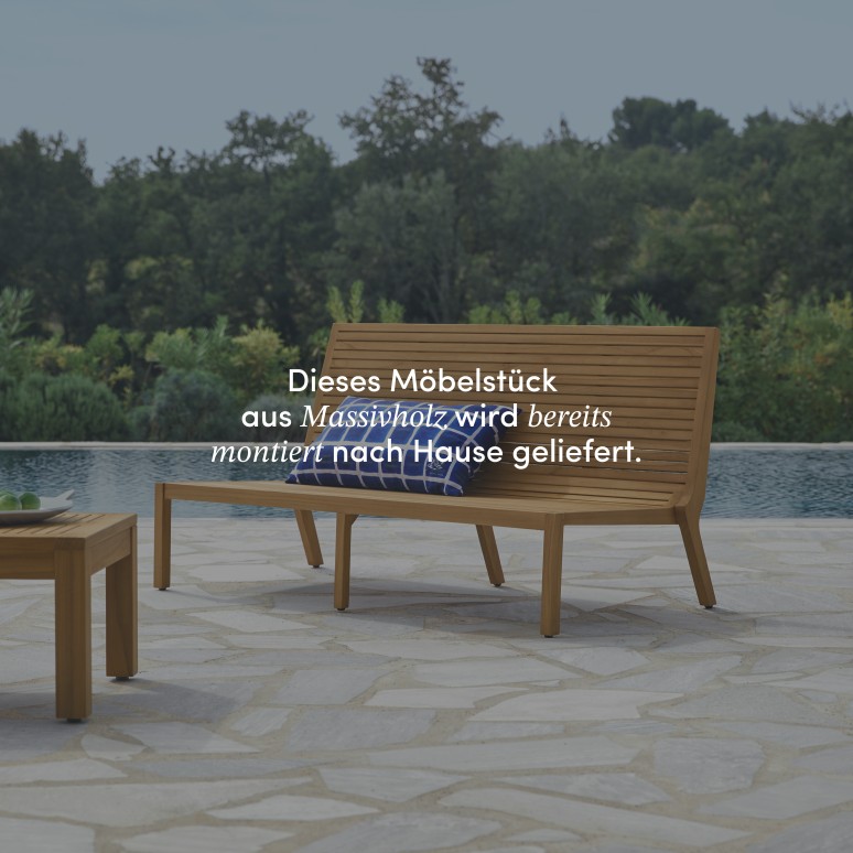 Teo - Niedrige Gartenbank aus massivem Teakholz