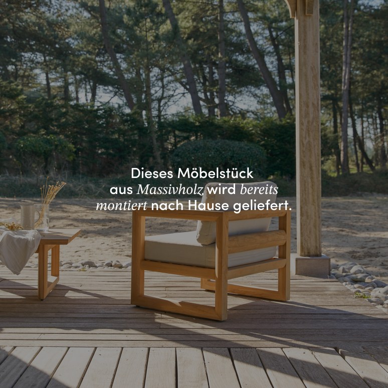 Noah - Gartensessel aus massivem Teakholz