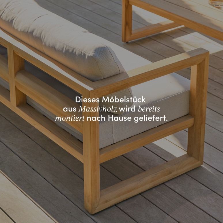 Noah - 3-Sitzer Gartenbank aus massivem Teakholz