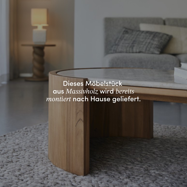 Virgile - Couchtisch aus massivem Teakholz und Marmor