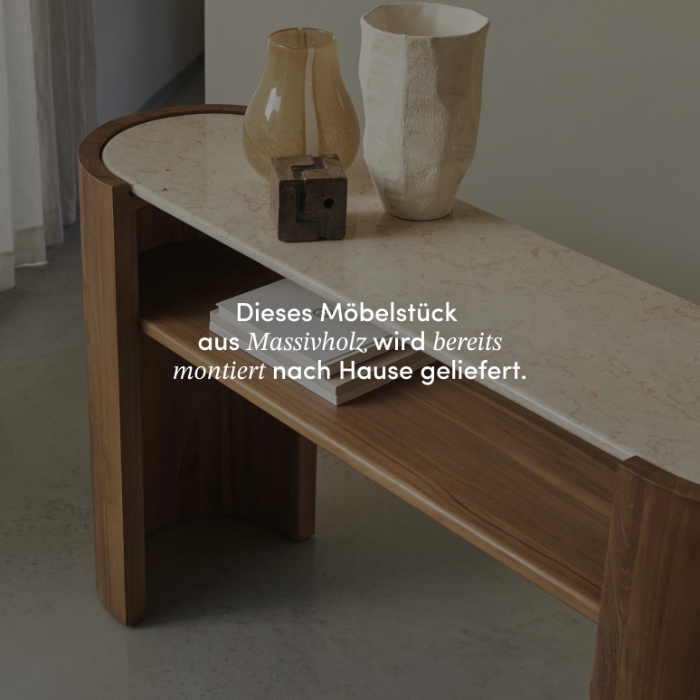 Virgile - Konsole aus massivem Teakholz und Marmor