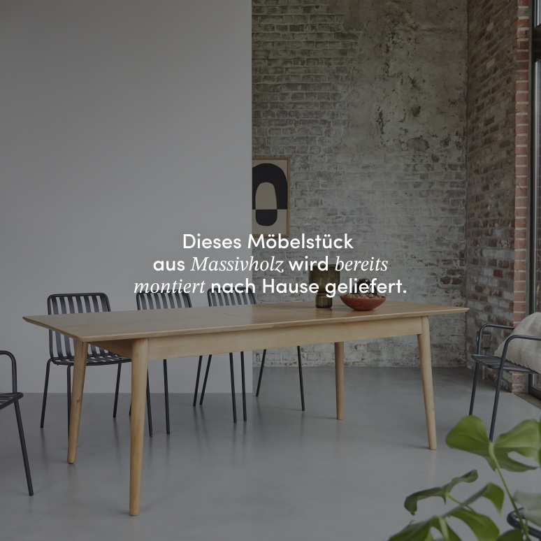 Cloé - Ausziehbarer Tisch aus massivem Mangoholz, 6–8 Pers.