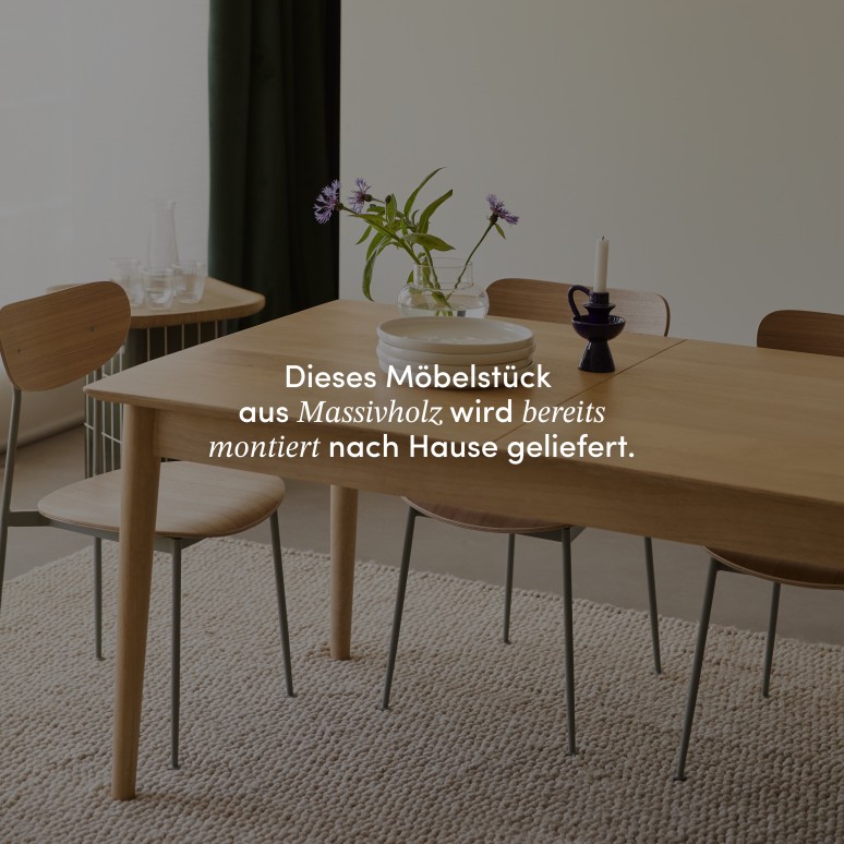 Cloé - Ausziehbarer Tisch aus massivem Mangoholz, 4–6 Pers.