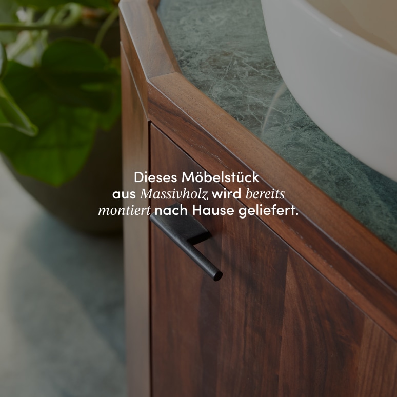 Jade - Waschtischunterschrank aus massivem Palisander und Marmor, 80 cm