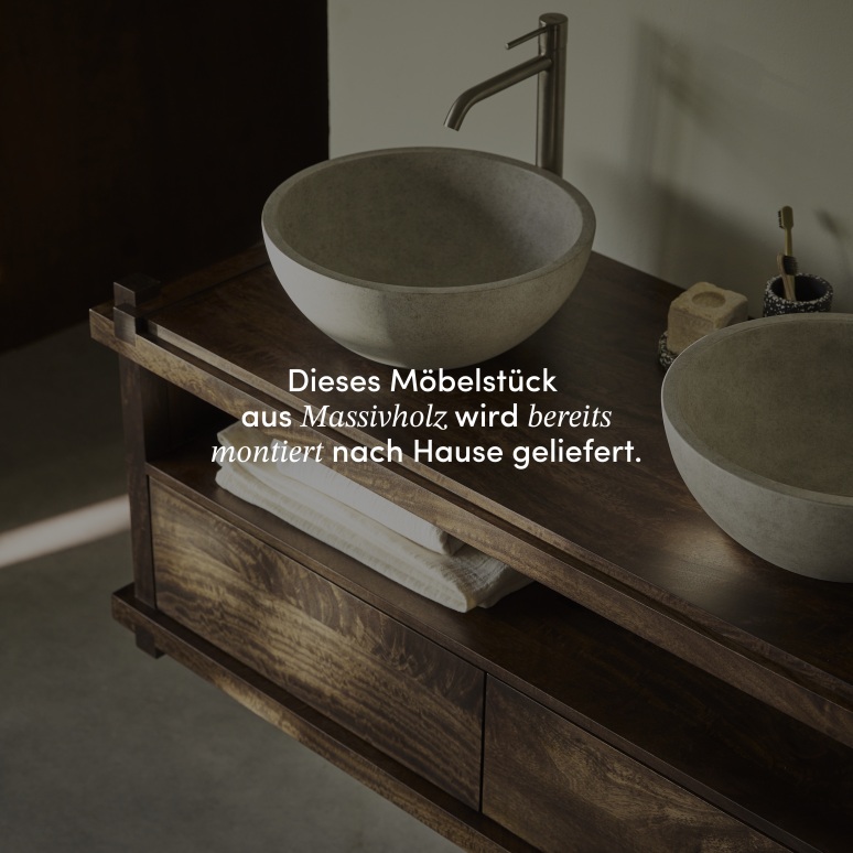 Arko - Waschtisch-Unterschrank aus massivem Mangoholz, 120 cm