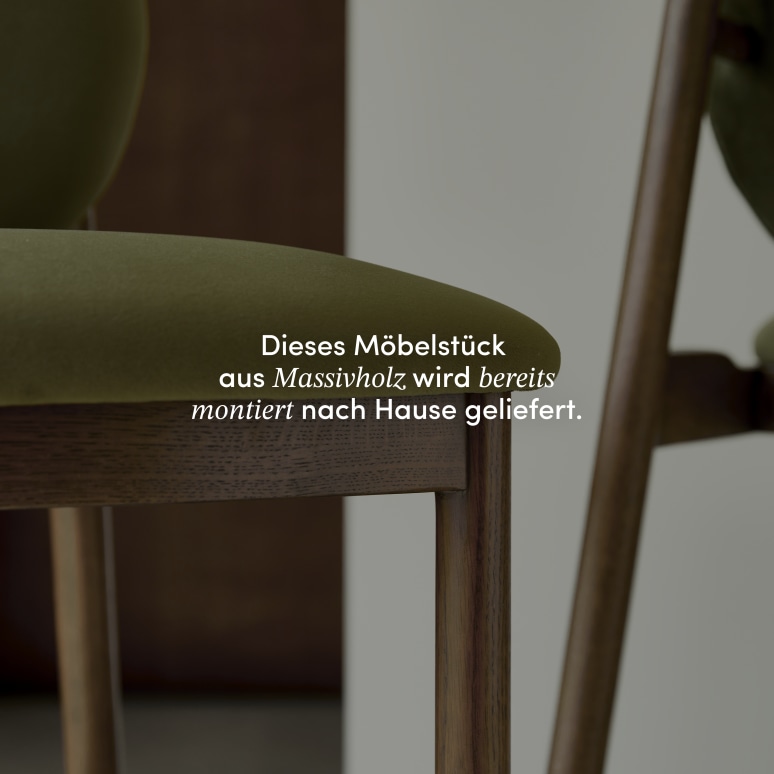 Olive - Barstuhl aus massiver Eiche und grünem Samt 
