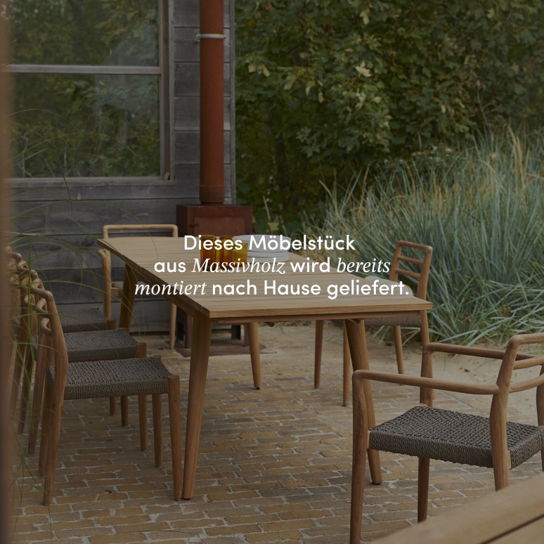 Vadim - Ausziehbarer Gartentisch aus massivem Teakholz, 6–12 Pers.