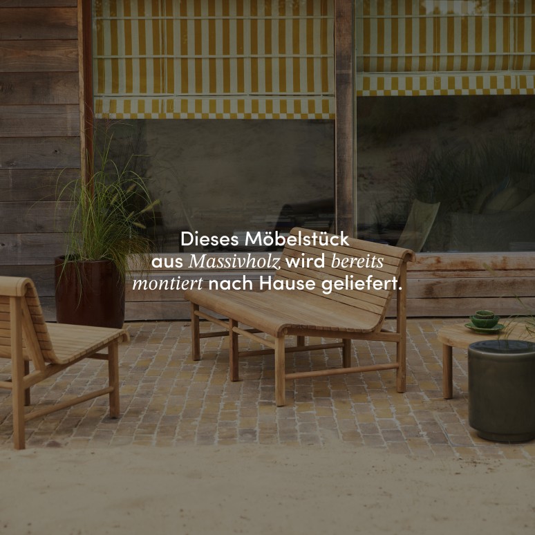 Hélen - Gartenbank aus massivem, recyceltem Teakholz, 2 Personen