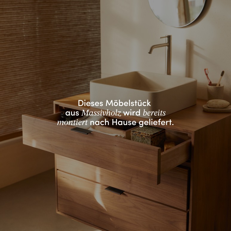 Senson - Badezimmermöbel aus massivem Nussbaum 80 cm