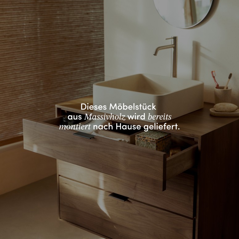 Senson - Badezimmermöbel aus massivem Nussbaum 80 cm