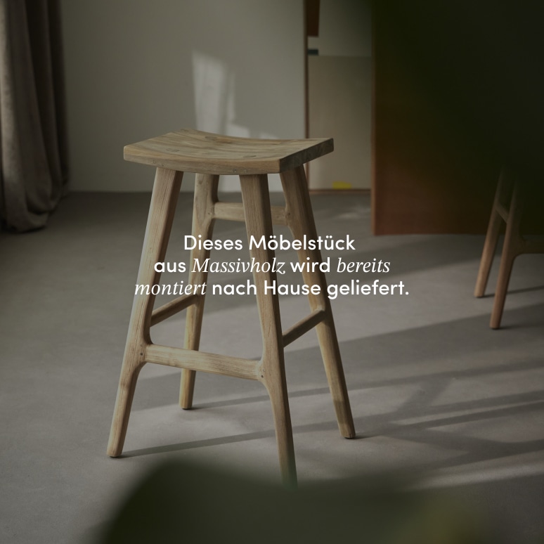 Alia - Barhocker aus massivem, recyceltem Teakholz