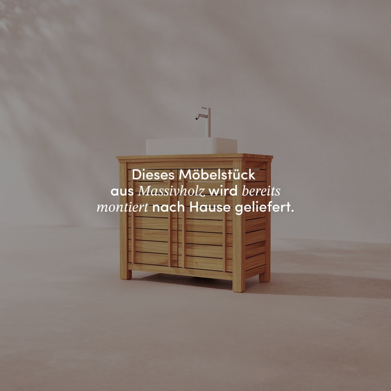 Rose - Waschtischunterschrank aus massivem Teakholz 90 cm