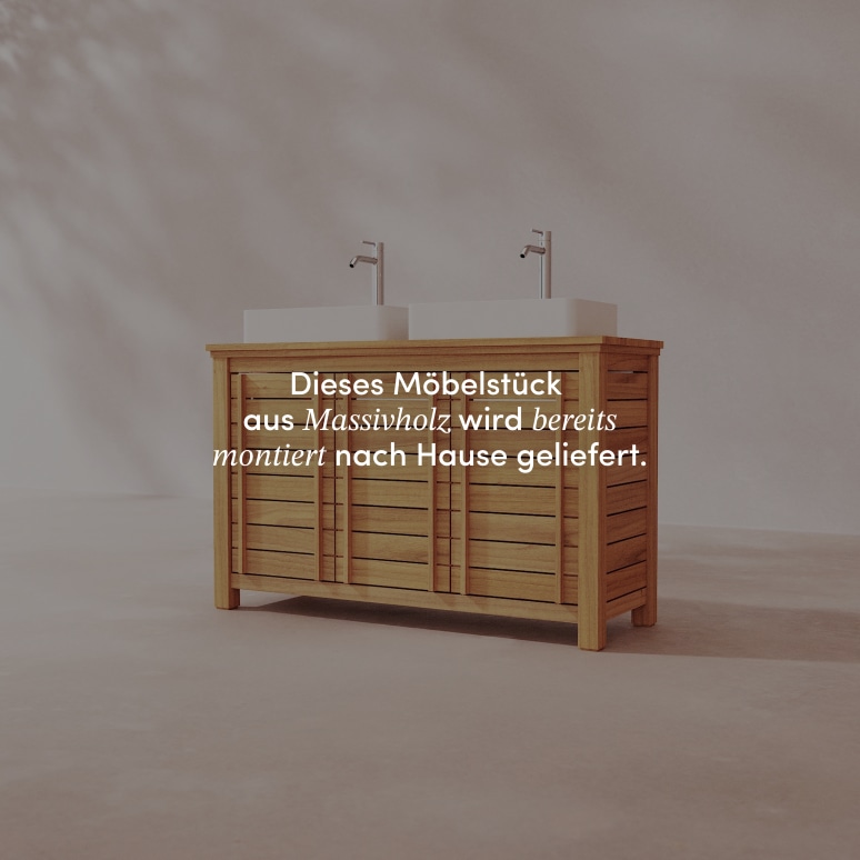 Rose - Waschtischunterschrank aus massivem Teakholz 125 cm