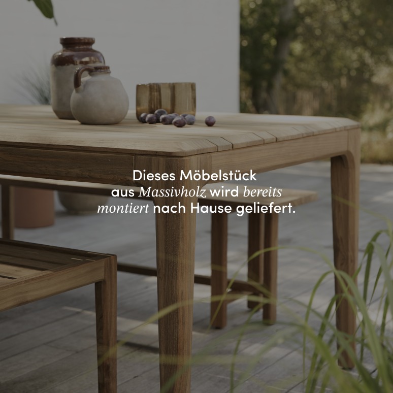 Vasco - Gartentisch aus massivem, recyceltem Teakholz 6-8 Pers.