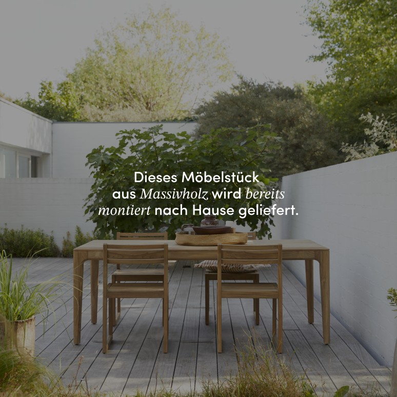 Vasco - Gartentisch aus aus recyceltem massivem Teak 4 Stühle