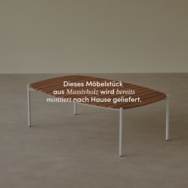 Luca - Garten-Couchtisch aus massivem Akazienholz und Metall