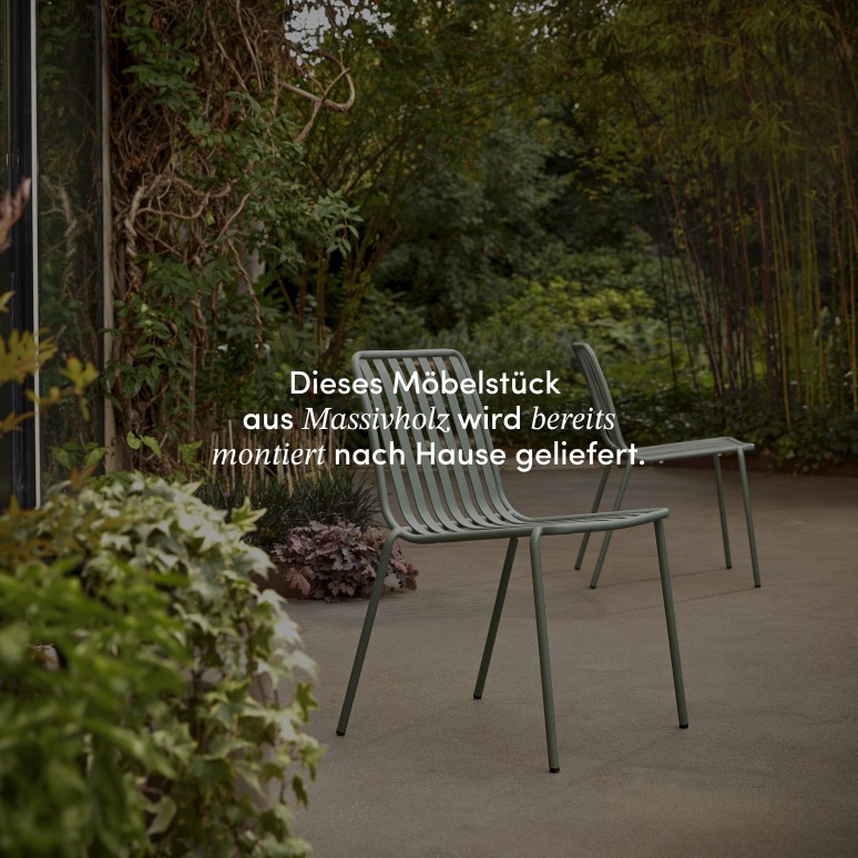 Téo - Gartenmöbel Set aus massivem Teak und grünem Metall 4 Stühle