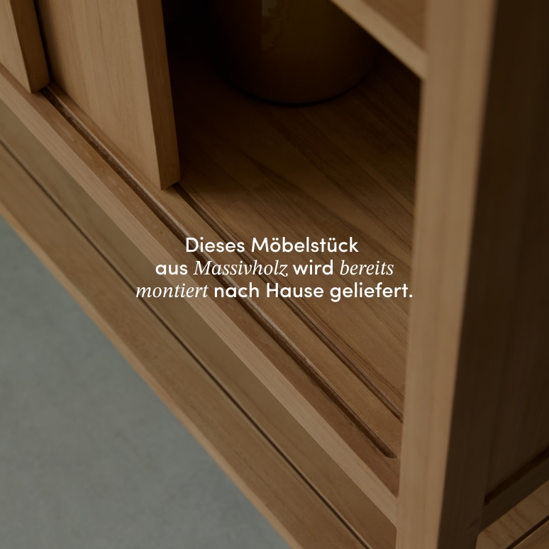 Anton - Sideboard aus massivem Teak 100 cm