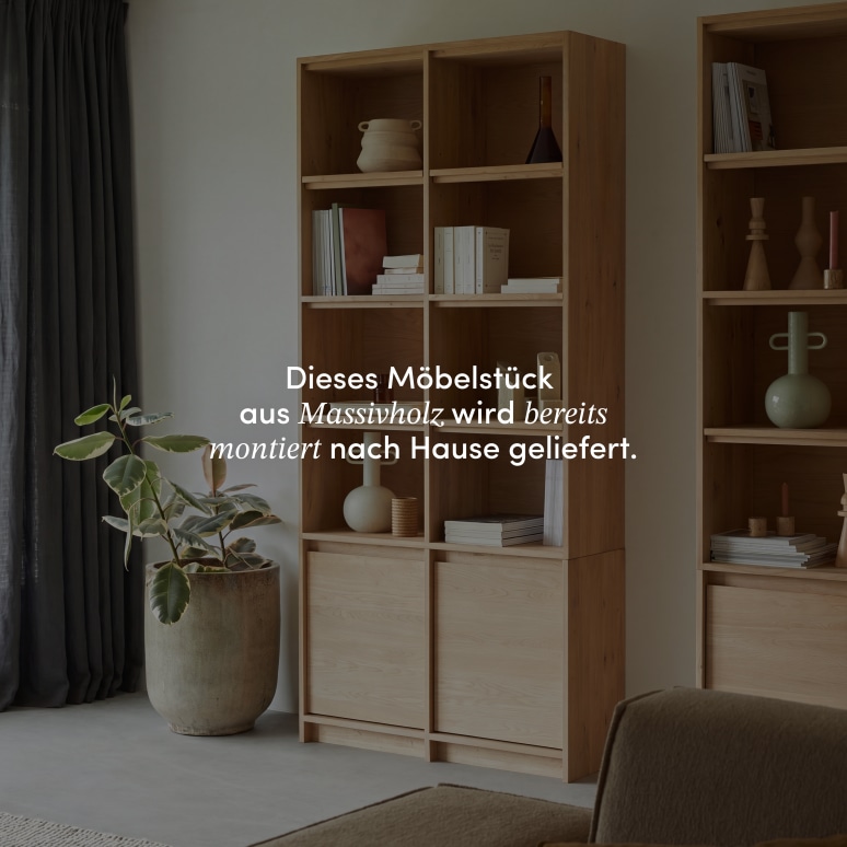 Aliette - Bücherschrank aus Massiv-Eichenholz