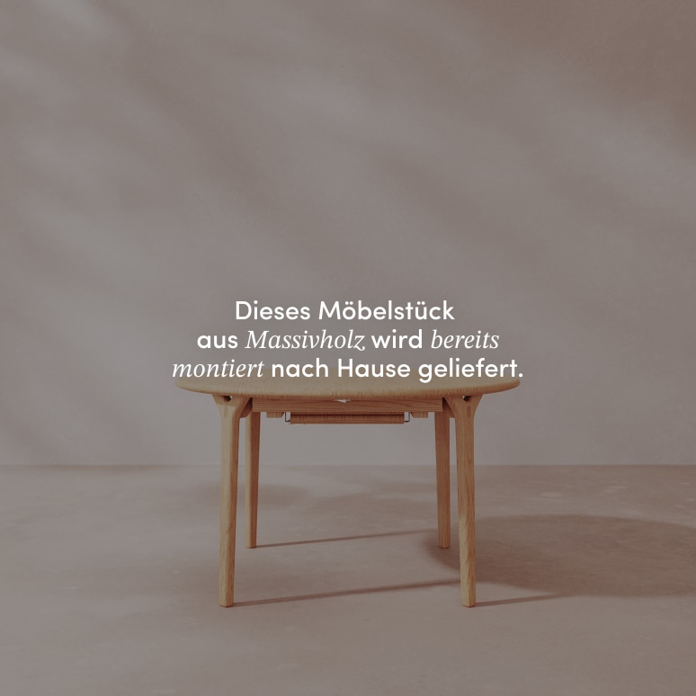 Clara - Tisch aus massivem Eichenholz, ausziehbar, rund, 4–8 Pers.
