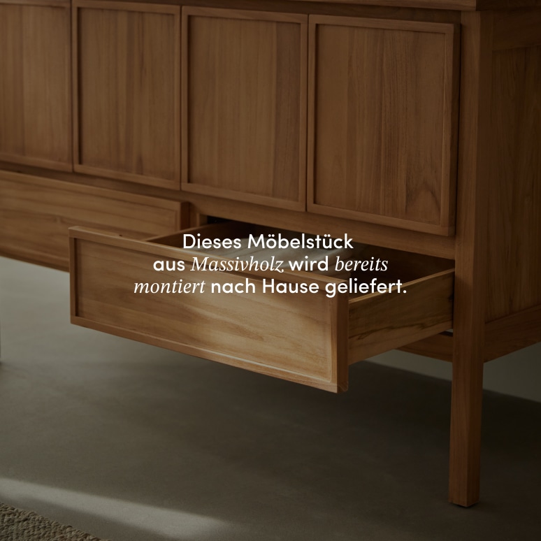 Jane - Waschtischunterschrank aus massivem Teakholz 120 cm