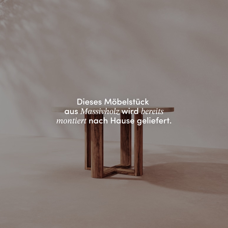 Rose May - Gartentische rund aus massivem Akazienholz und cremefarbenem Zement 4/6 Pers.