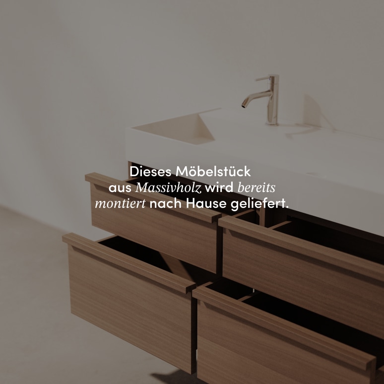 Margot - Waschtisch aus massivem Hevea und Terrazzo 120 cm