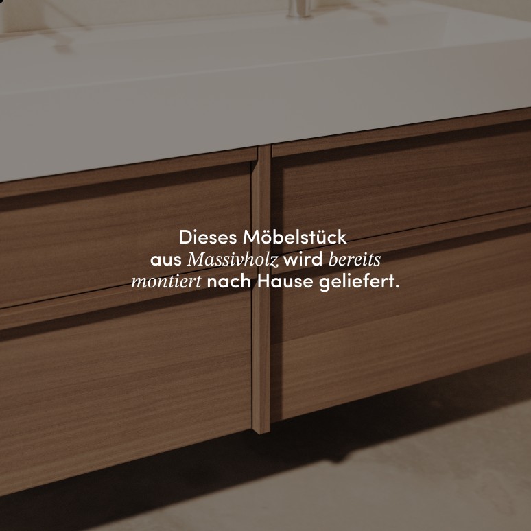 Margot - Waschtisch aus massivem Hevea und Terrazzo 120 cm