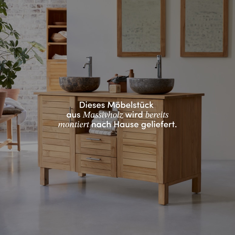 Soho - Waschtischunterschrank aus massivem Teakholz 125 cm
