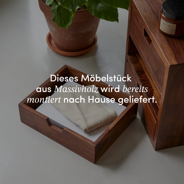 Kwarto - Würfel aus massivem Palisanderholz mit 3 Schubkästen