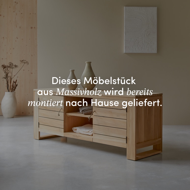 Minimalys - TV Schrank aus massivem Teakholz 155 cm