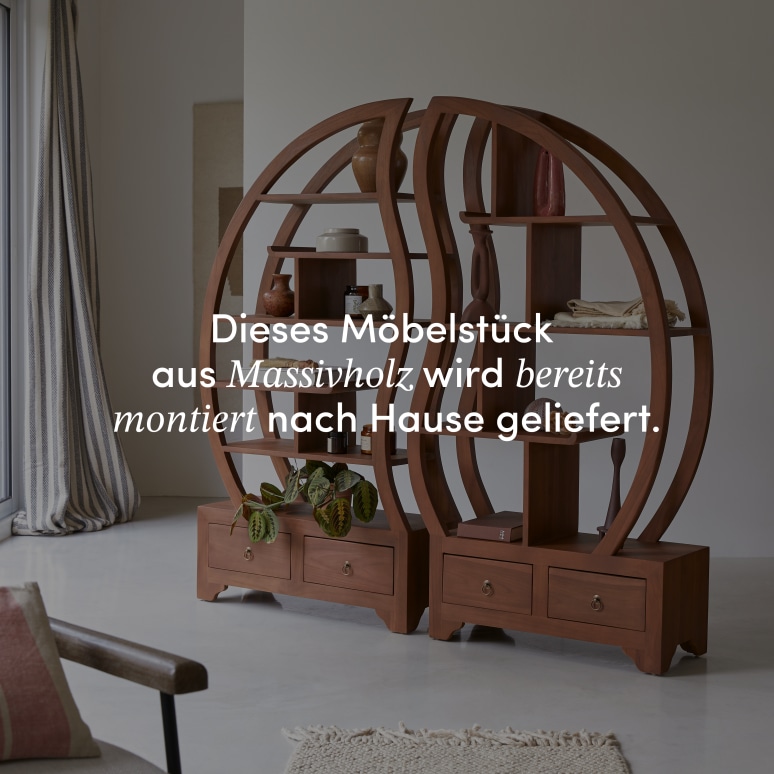 Ying Yang - Bücherregal aus massivem Teak